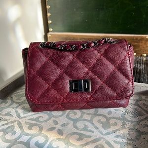New Steve Madden small purse handbag clutch crossbody should bag maroon